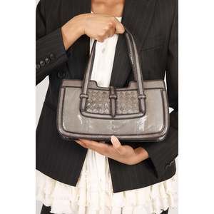 Bottega Veneta Grey Intrecciato Ayers Accordion Bag
